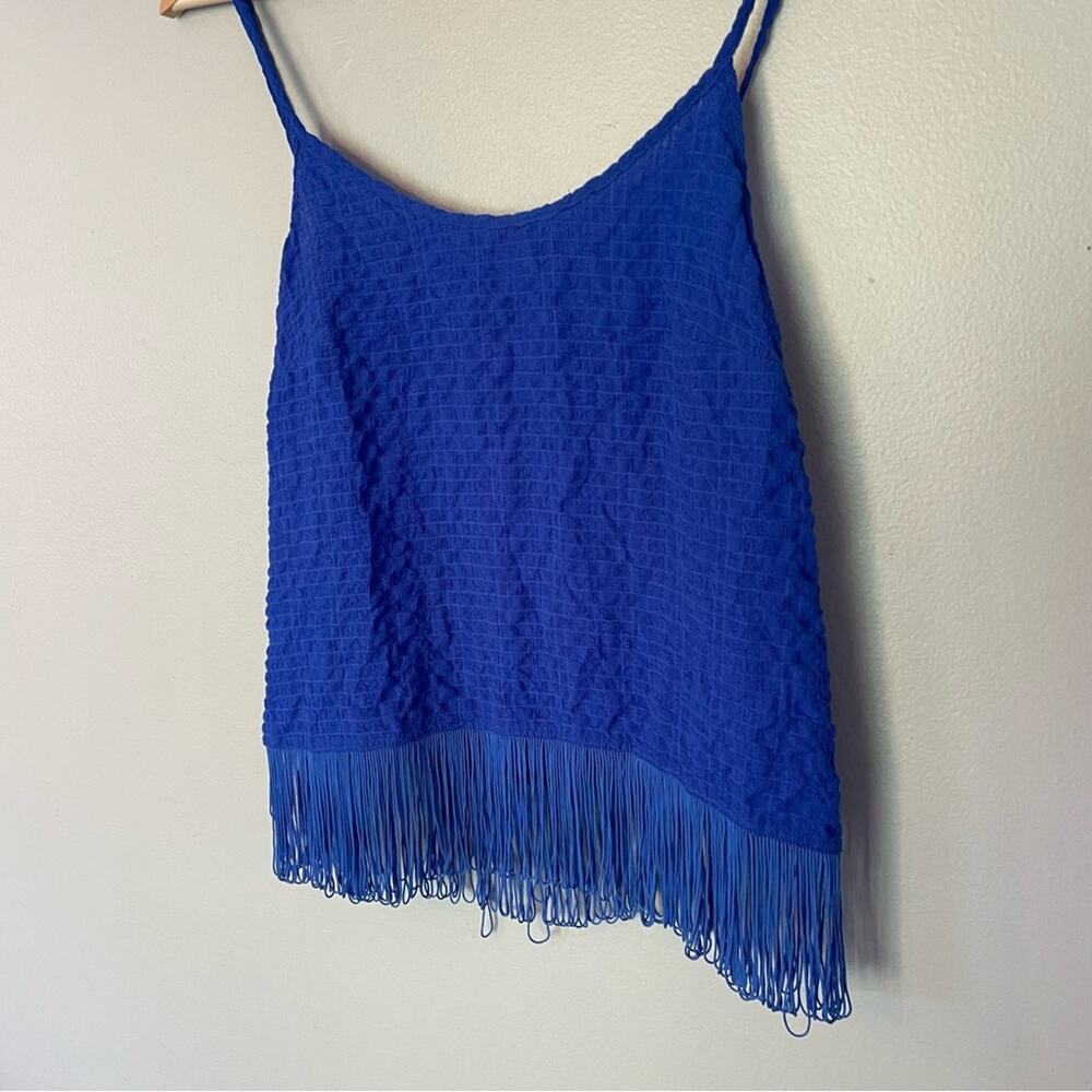 Lilly Pulitzer Naeem Fringe Hem Boho Tank Top in Royal Blue WOMEN’S SIZE XS - Picture 4 of 10